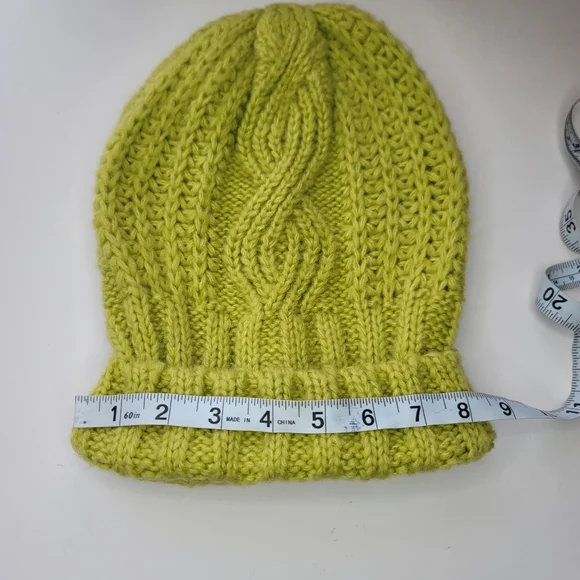 Free People Knit Hat Chartreuse Acrylic - Picture 6 of 9